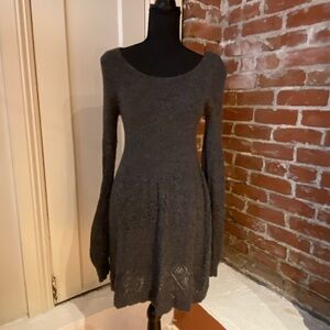 Anthropologie Elegant Gray Knit Dress